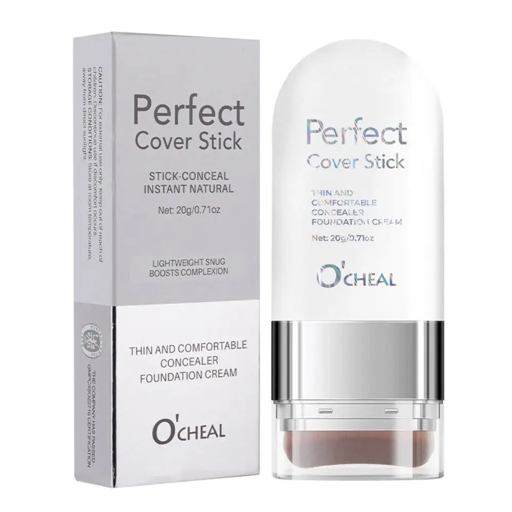 Thin and Comfortable Perfect Cover Stick Waterproof Instant Natural Concealer Foundation Stick Long-lasting with Brush