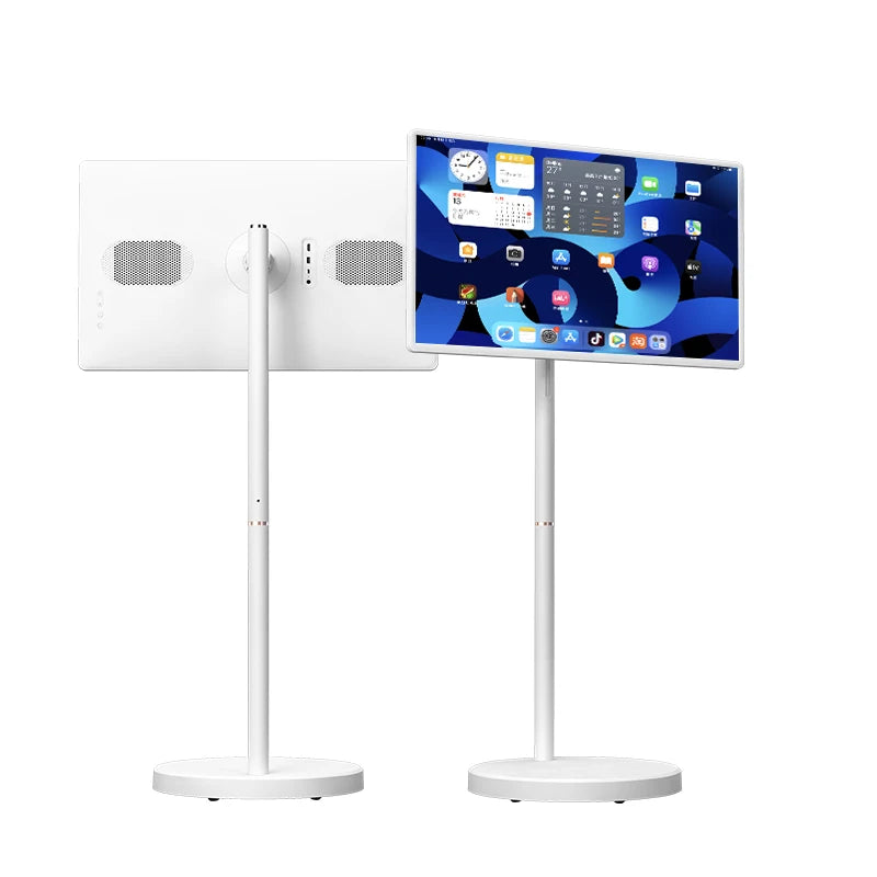 Floor-Standing TV Stand,32 Inch Monitor Screen Digital Signage Touch Screen Android 15 4+128GB Smart TV Display Portable TV Moni
