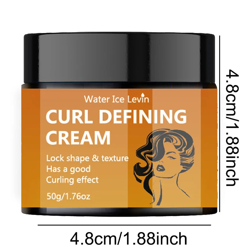 Water Ice Levin Curl Defining Cream Long Lasting Hair Control Moisturizing Curling Effect Lock Shape Texture 50g