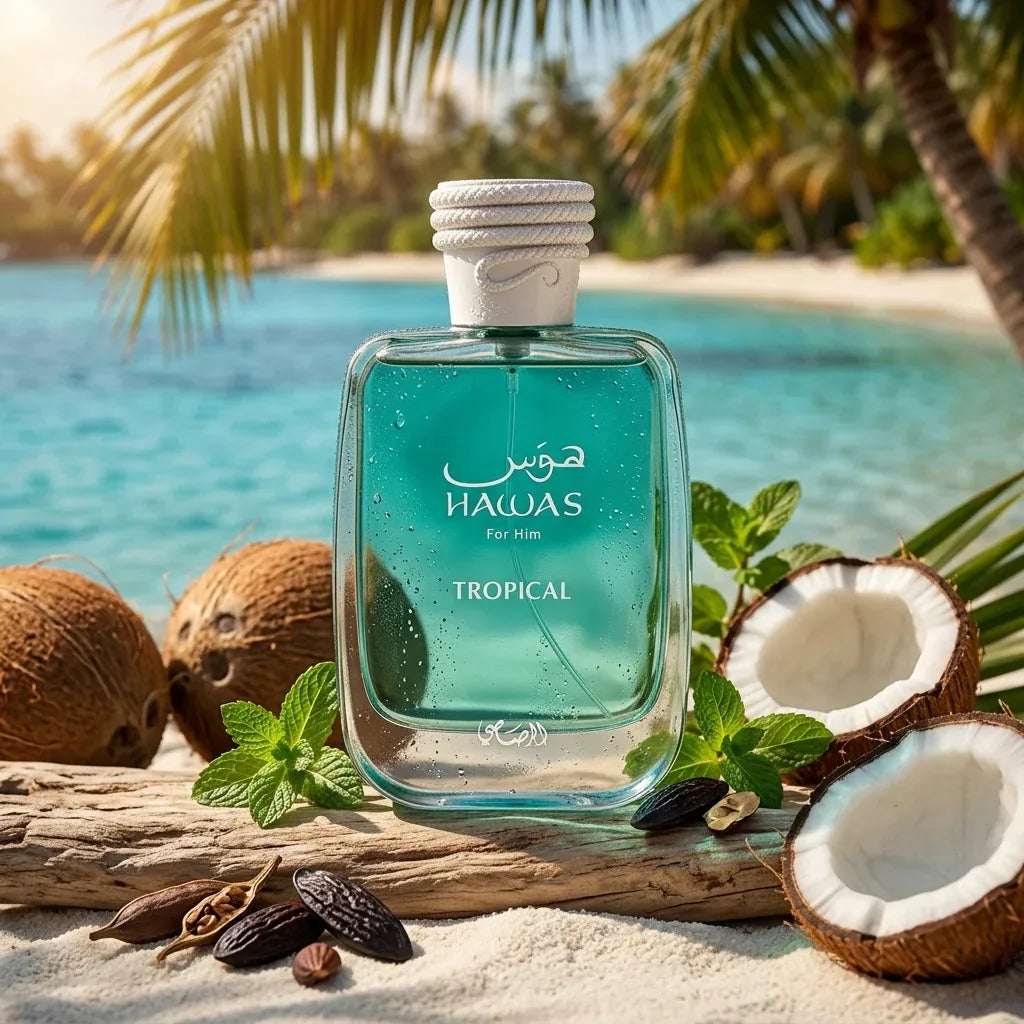 Hawas Tropical Eau De Parfum Spray for Men, 3.4 Ounce