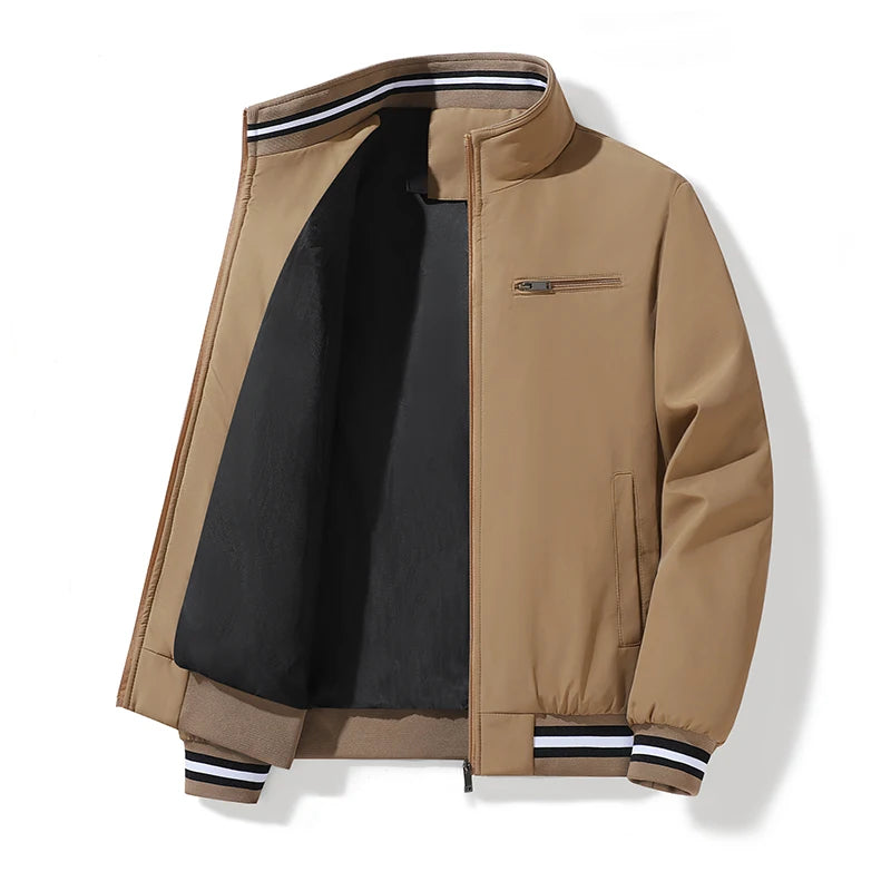 2026 Spring Men's Business Jackets Autumn Stand Collar Zipper Outdoor Coat Men Tops Baseball Bomber Varsity Jackets Man Clothes