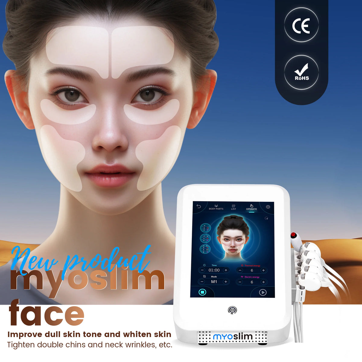MYOslim EMS RF Electromagnetic Muscle Building Skin Firming Device Non-Invasive Face Lifting Wrinkle Removal Beauty Machine