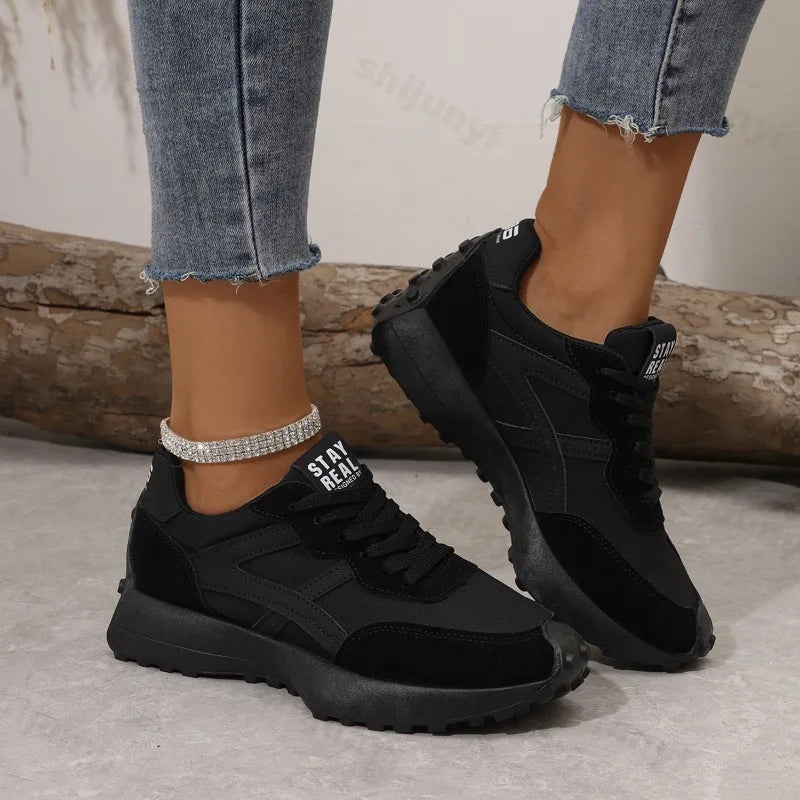 Women Causal Sneakers 2025 Autumn Platform Walking Shoes Woman Fashion Lace Up Sports Shoes Outdoor Non-slip Running Shoes