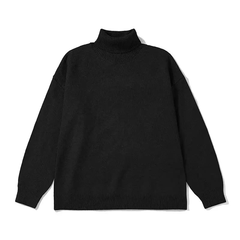 2026 New Autumn Men Turtle Neck Sweater Unisex Casual Loose Fit Trendy Knitted Top Pullovers Outwear Clothing Oversized M-3XL