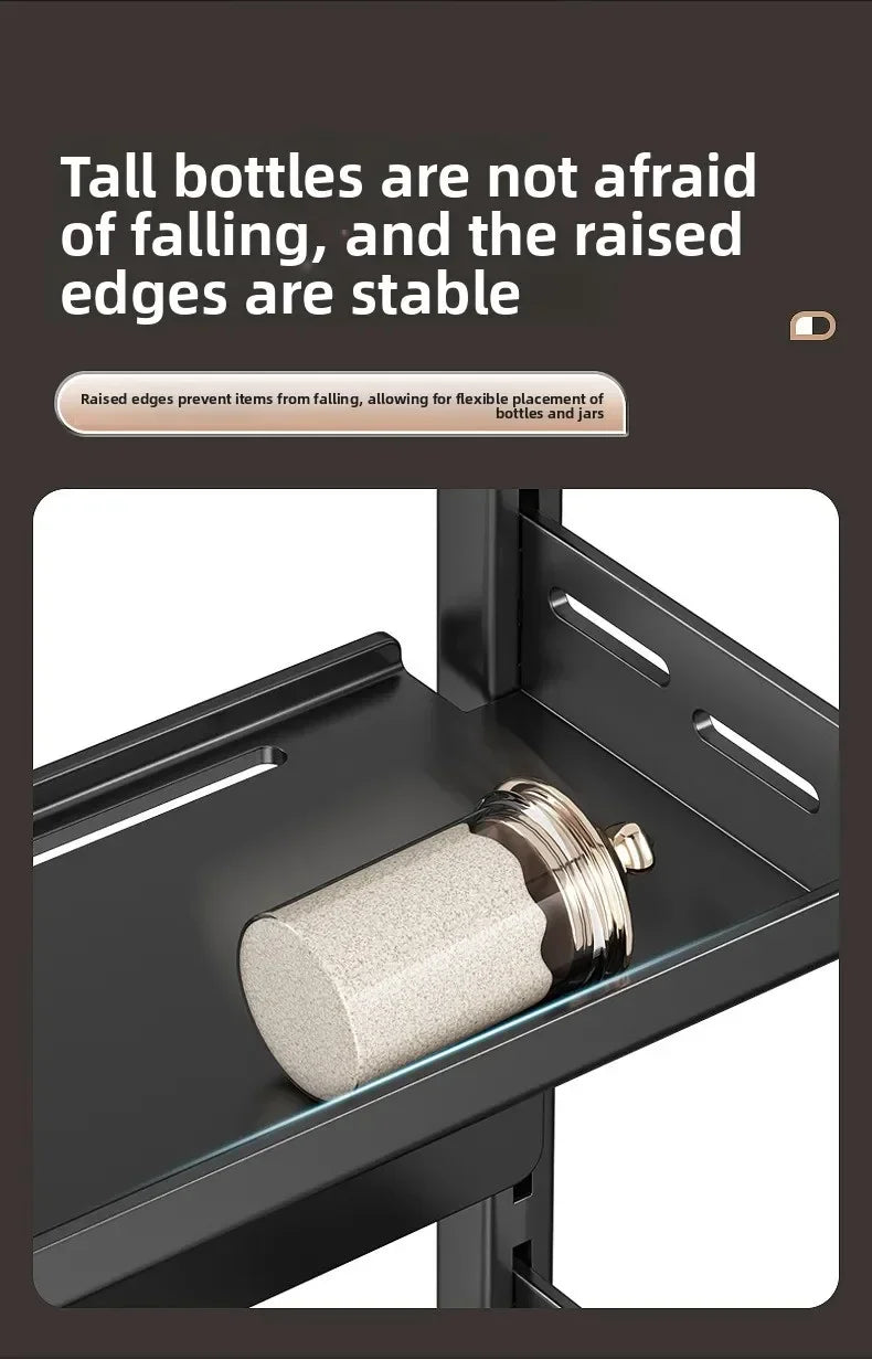 Kitchen Countertop Organizer Rack with Adjustable Feet Knife Storage Removable Shelves Multifunctional Space-Saving for Home