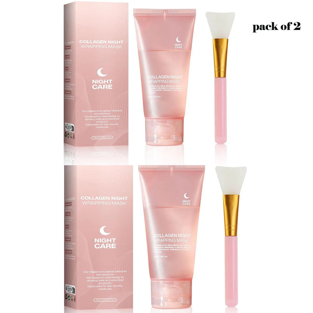 Hydrolyzed Collagen Overnight Facial Mask Wrapping Peel-Off Mask Hydrating Firming Mask for Elasticity Reduces Sagging Dullness