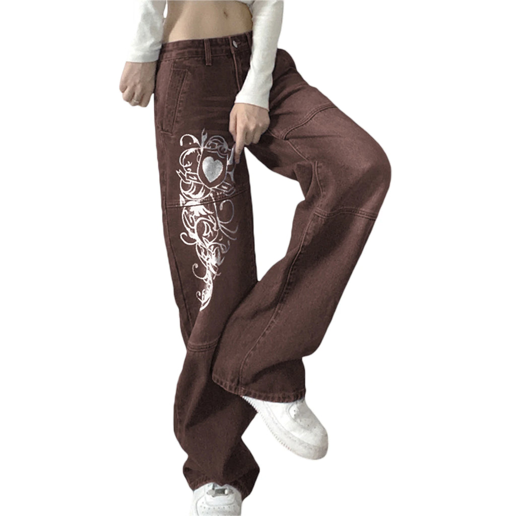 New Women Loose Jeans High Waist Baggy Denim Pants Wide Leg Straight Trousers Vintage Street Wear