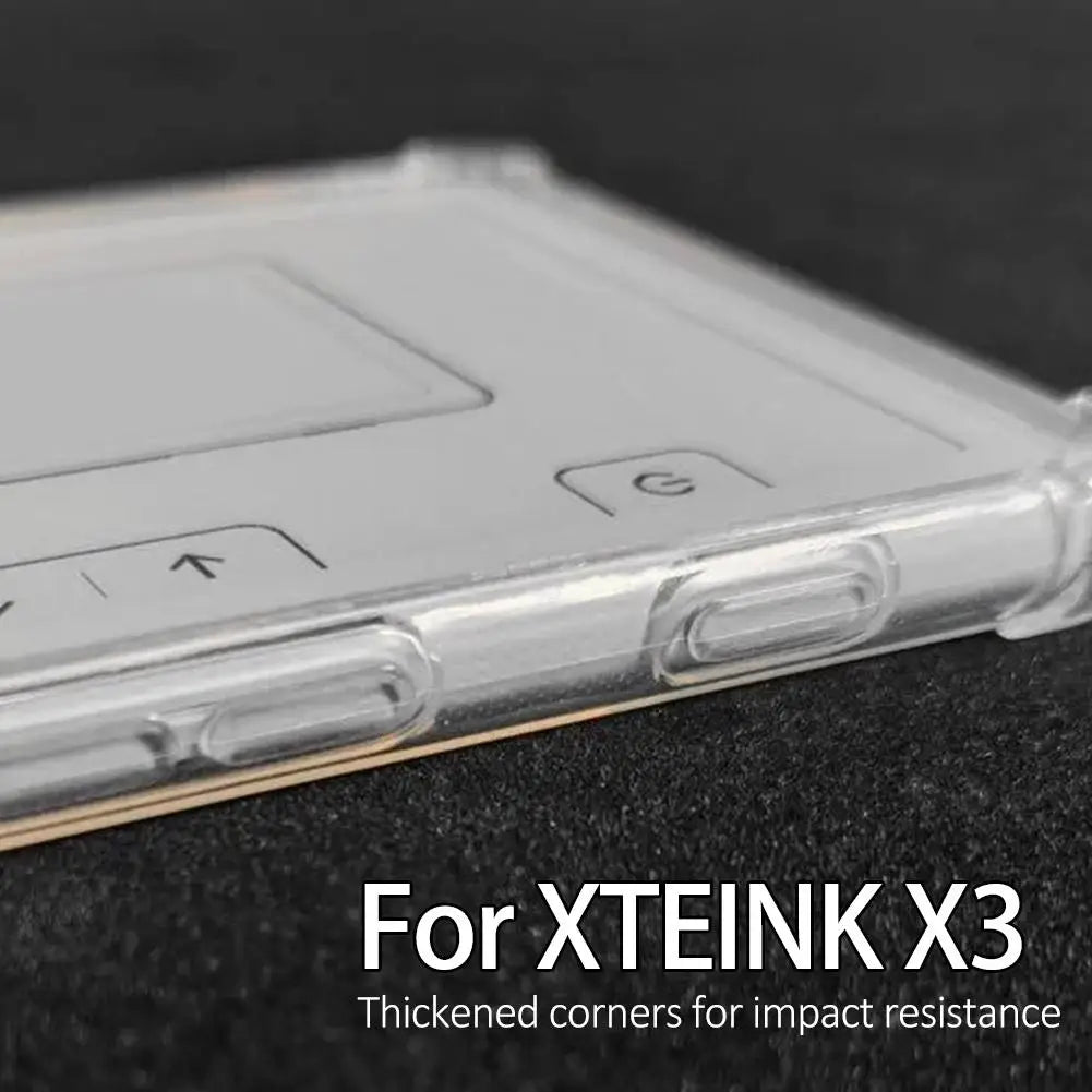 For XTEINK X3 E-Book Transparent TPU Case Full Coverage Airbag Shockproof Protective Cover Anti-Scratch Anti-Drop Soft Shell