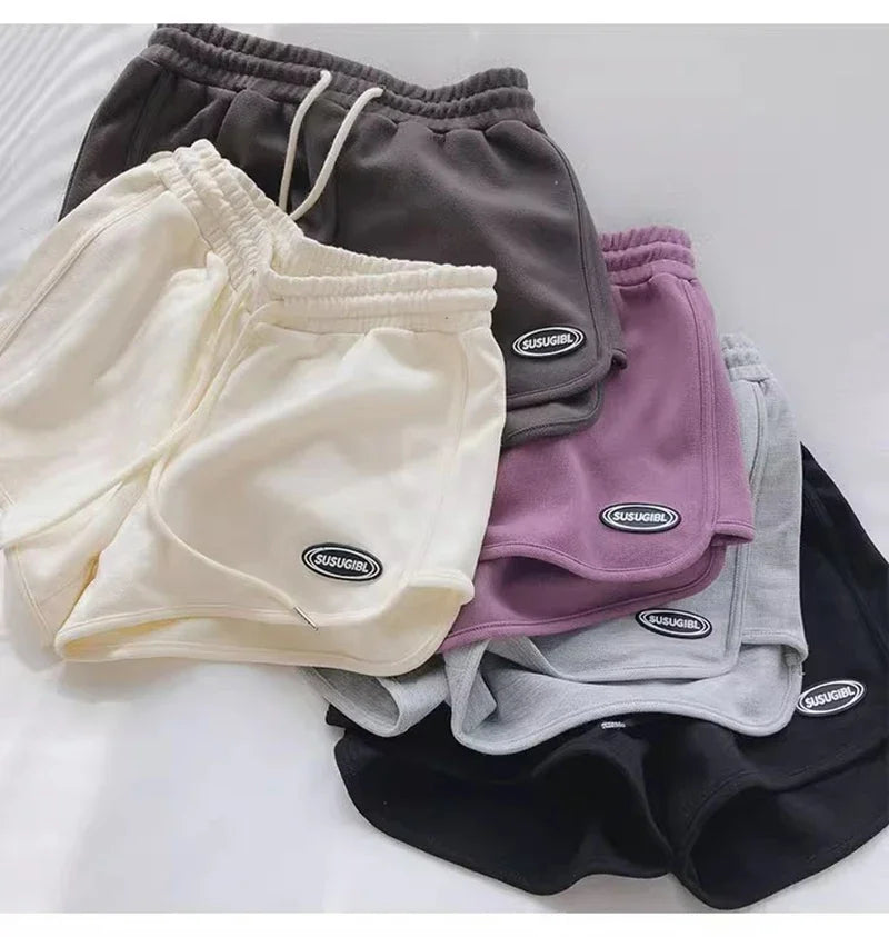 SMVP 2026 Women Casual Drawstring Sports Shorts Thin High Waist Yoga A-line Shorts Loose Women Running Straight Trousers Summer
