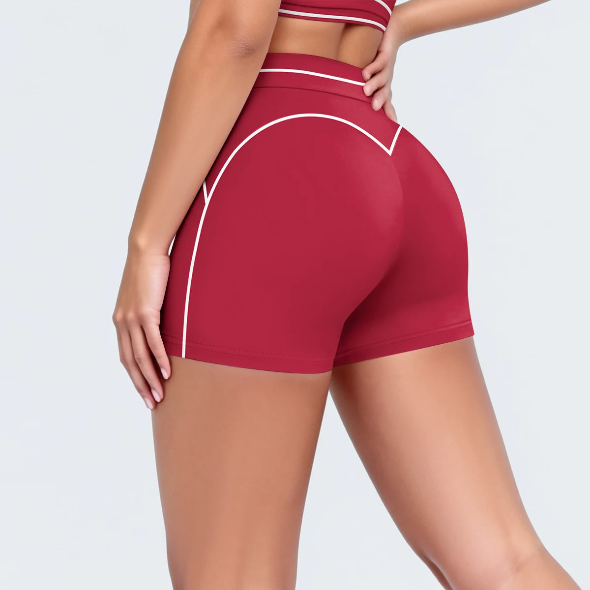 High Waist Stripe Fitness Yoga Shorts for Woman's Quick-Dry Breathable Hip-lifting Summer Gym Running Color Blocking Yoga Shorts