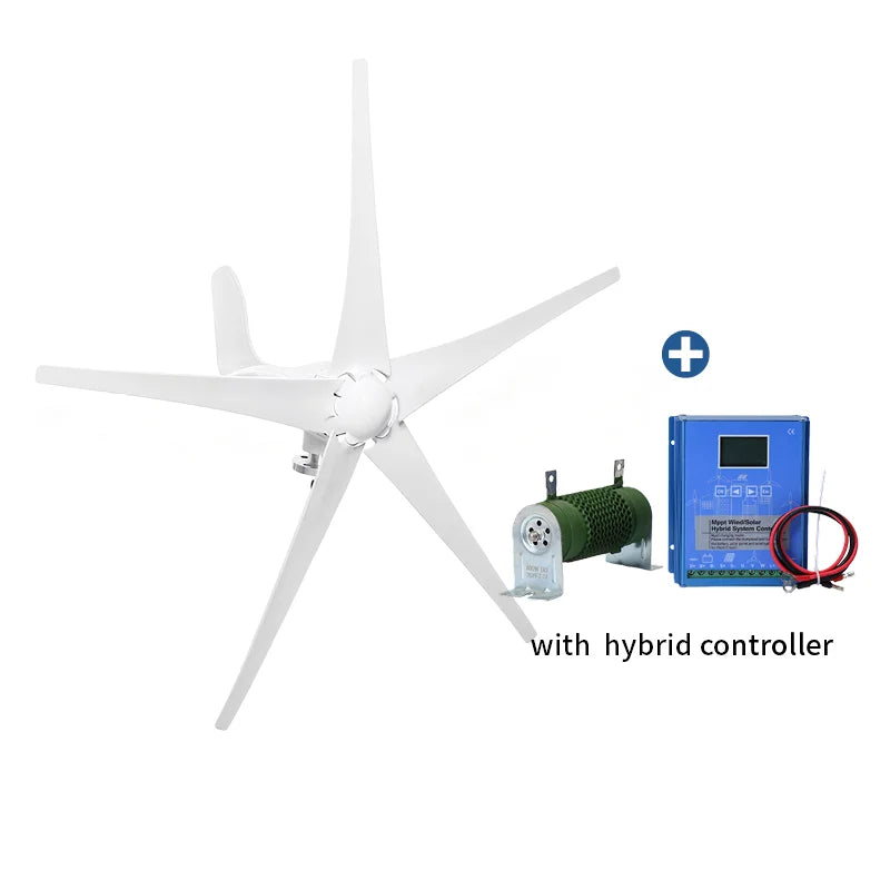 Factory Horizontal axis Wind Turbine 1000W 4000W With mppt controller Wind Solar Hybrid for Street Light Monitoring 12V/2V