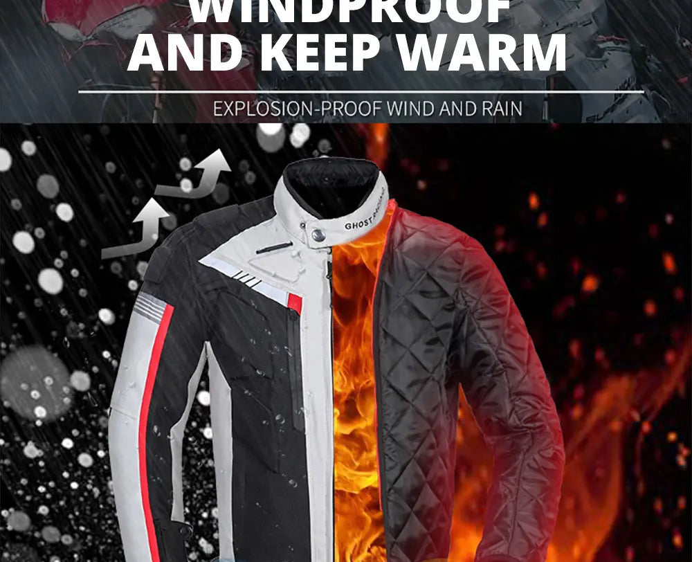 Motocross Jacket Cold-proof Waterproof Motorcycle Jacket Men Chaqueta Moto Protective Gear Motorbike Riding Jacket fit 4 Seasons