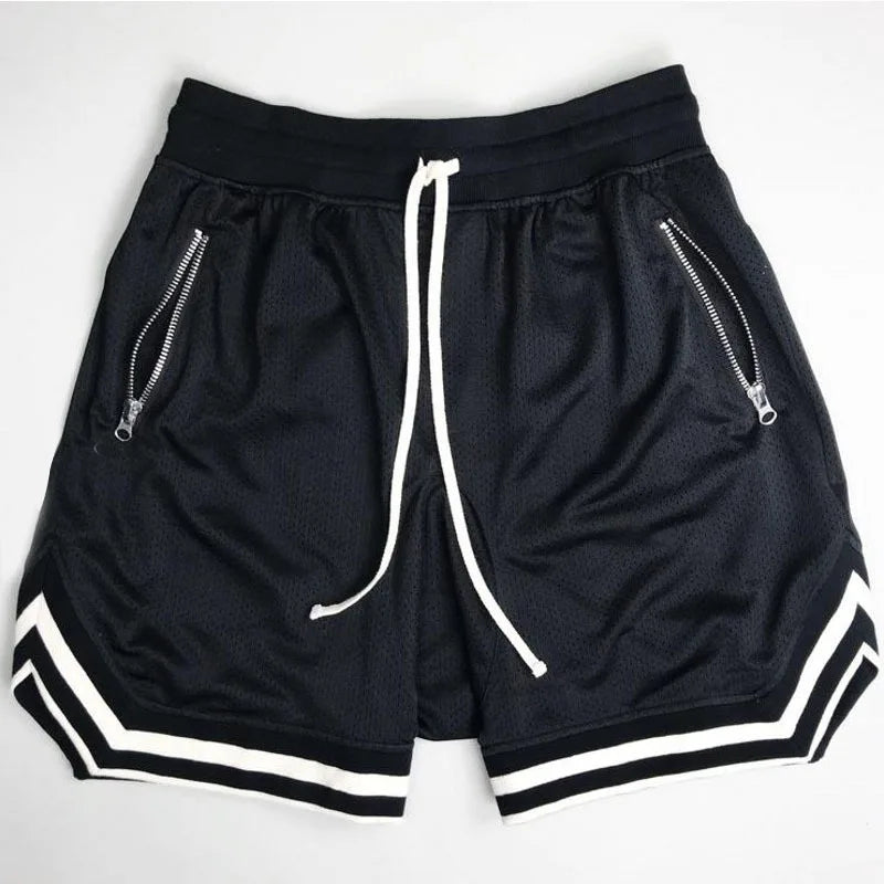 Man Short 2025 Summer Fitness Shorts Men's Quick Drying Mesh Solid Color Hip-Hop Breathable Casual Basketball Pants