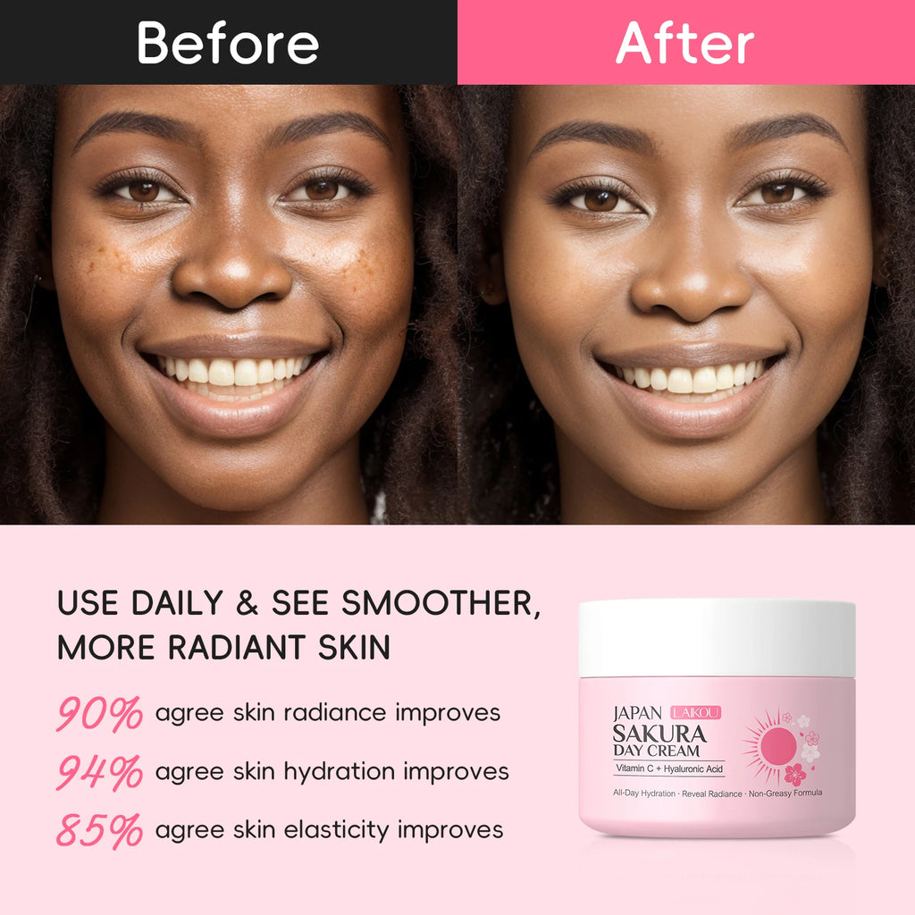LAIKOU Japan Sakura Day & Night Cream Set 30g*2 Day Hydrating Night Repair Radiant Skin Care Kit