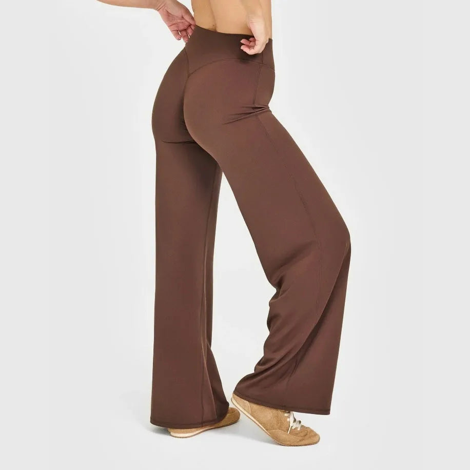 Sport Trousers Straight-Leg Pants Ultra Soft Butter Fabric Women's Mid-Waist Yoga Pants GYM Naked Feel Pilates Running