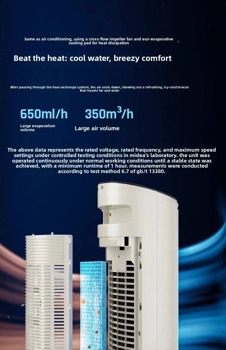 220V Midea Cooling Fan Portable Air Conditioner New Water Cooling System for Home Bedroom Office LYH