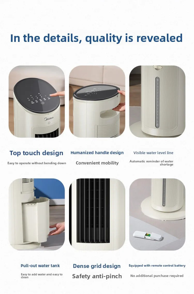 220V Midea Cooling Fan Portable Air Conditioner New Water Cooling System for Home Bedroom Office LYH