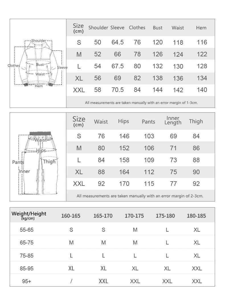 Gsou Snow 2025 Unisex Color-Block Ski Suit Loose Fit Snowboard Waterproof Windproof Breathable Professional Winter Outdoor Wear