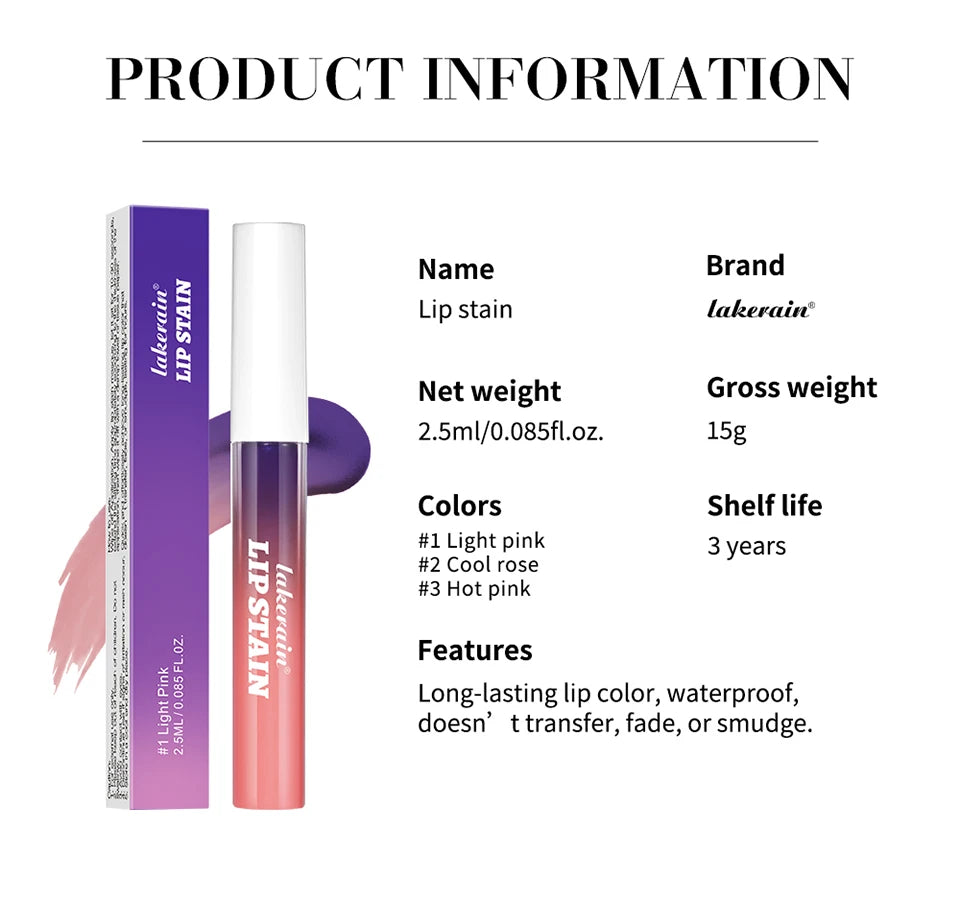 Blading Lip Gloss Peel and Stick Set Long-lasting Waterproof Pink Lip Gloss Transfer Resistant Natural Lip Cosmetics 3 Colors