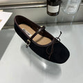 New Fashion Buckle Strap Women Mary Janes Flats Shoes Ballet Flats Female Soft Footwear Butterfly-Knot Ladies Shallow Shoes