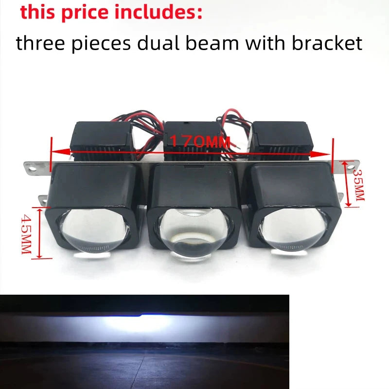 OWN DJM 1.5" MATRIX 42MM BI LED PROJECTOR LENS BILED HIGH LOW DUAL BEAM HEADLAMP MOTORCYCLE 1.5 INCH SQUARE MODULE MOTORBIKE