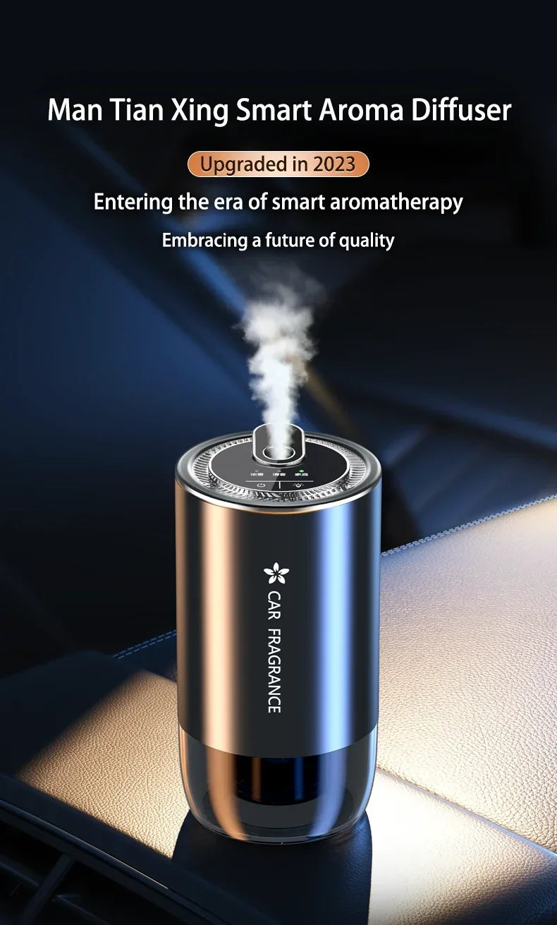 Car Air Freshener Smart Fragrance Diffuser 1000mAh Aroma Humidifier Starry Light Smell Distributor Interior Car Accessories