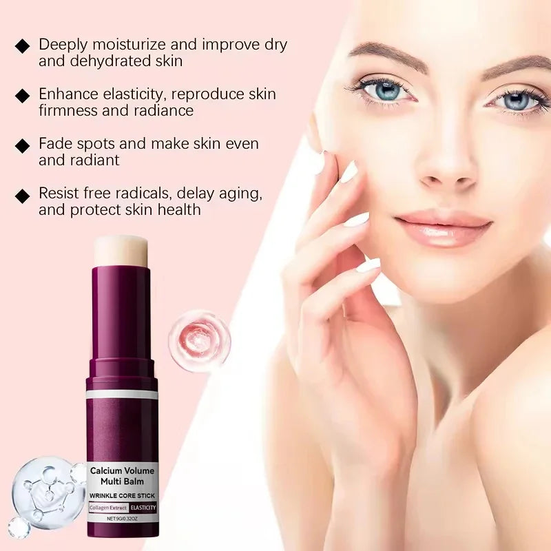 Collagen Wrinkle Removal Multi Bounce Balm Stick Instant Anti-Aging Firming Lift Brighten Facial Dull Skin Moisturizer Cosmetics