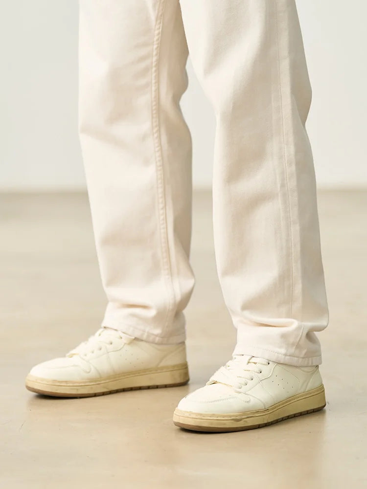 SIMWOOD Spring Summer New Loose Straight 10.5 oz Soft Fabric Jeans Men Casual  Denim Trousers