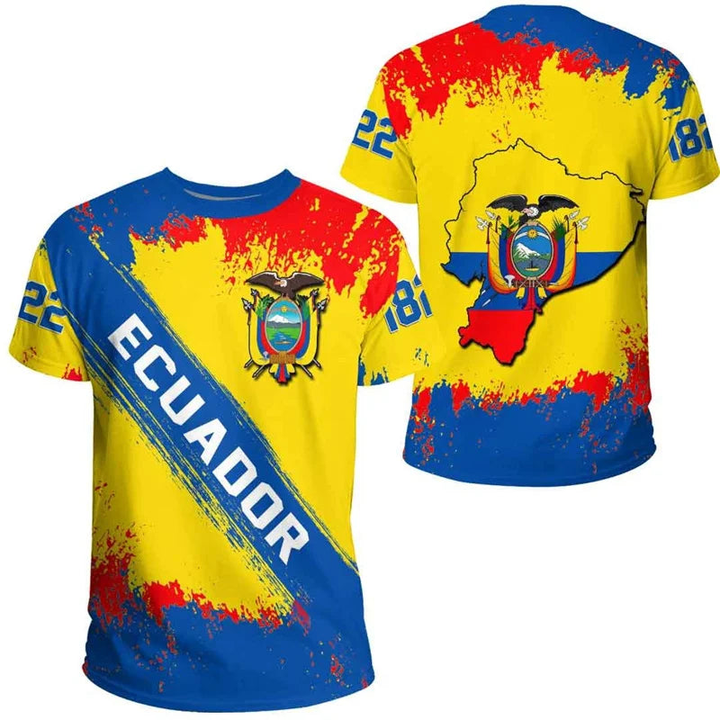 Ecuador Flag 3D Printed T-Shirt Men Women Sportswear Tee Shirts Crew Neck Short Sleeves Kids Summer Casual Street Loose T Shirt
