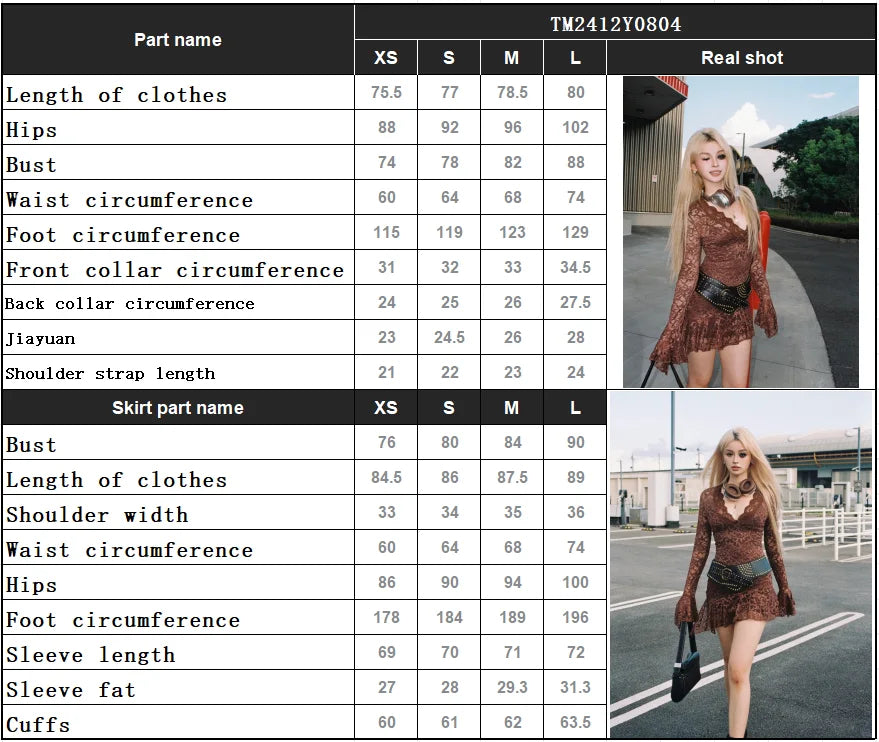 Summer Y2k Women's Dresses Sexy Sheer Mesh Lace Bodycon Dress Flared Long Sleeve V-Neck Mini Dress Party Club Evening Dresses