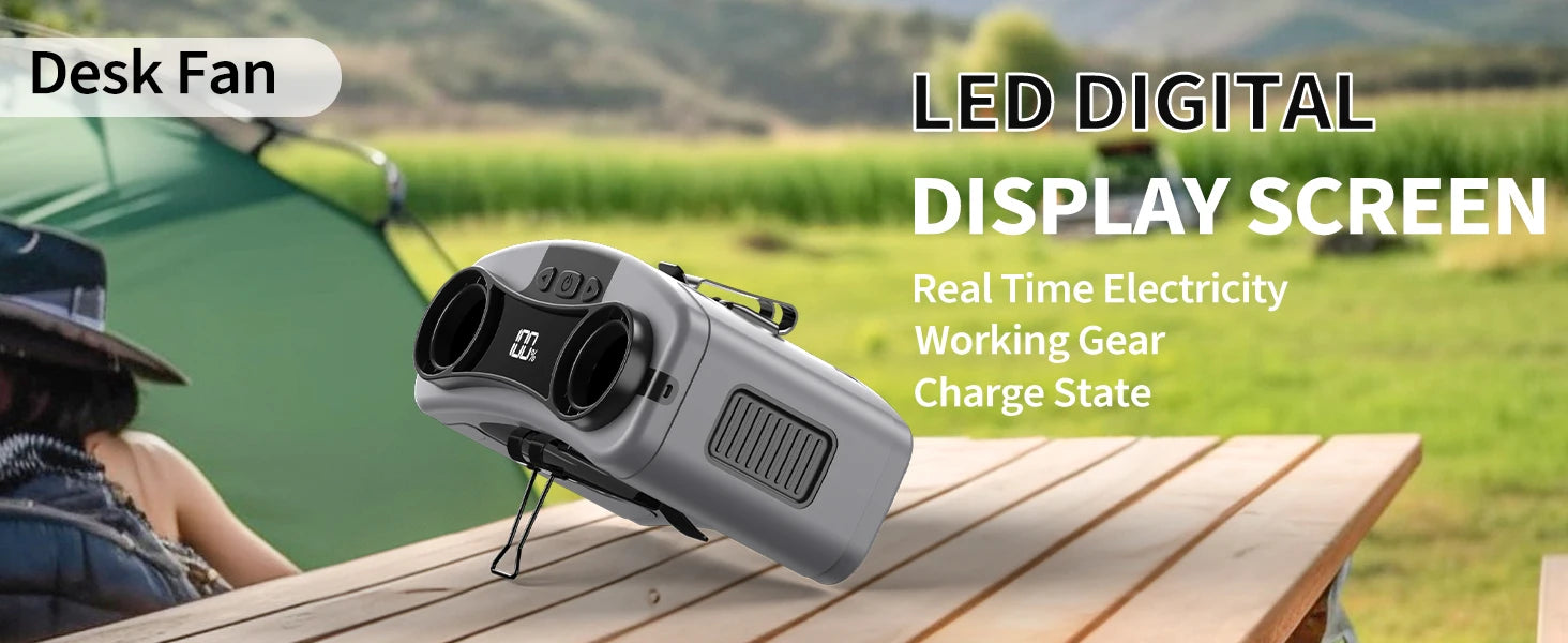 2026 New Upgrade 20000mAh Portable Waist Fan, Personal Fan Clip On With Rechargeable Battery Operated, 40H Cooling,10 Speeds,
