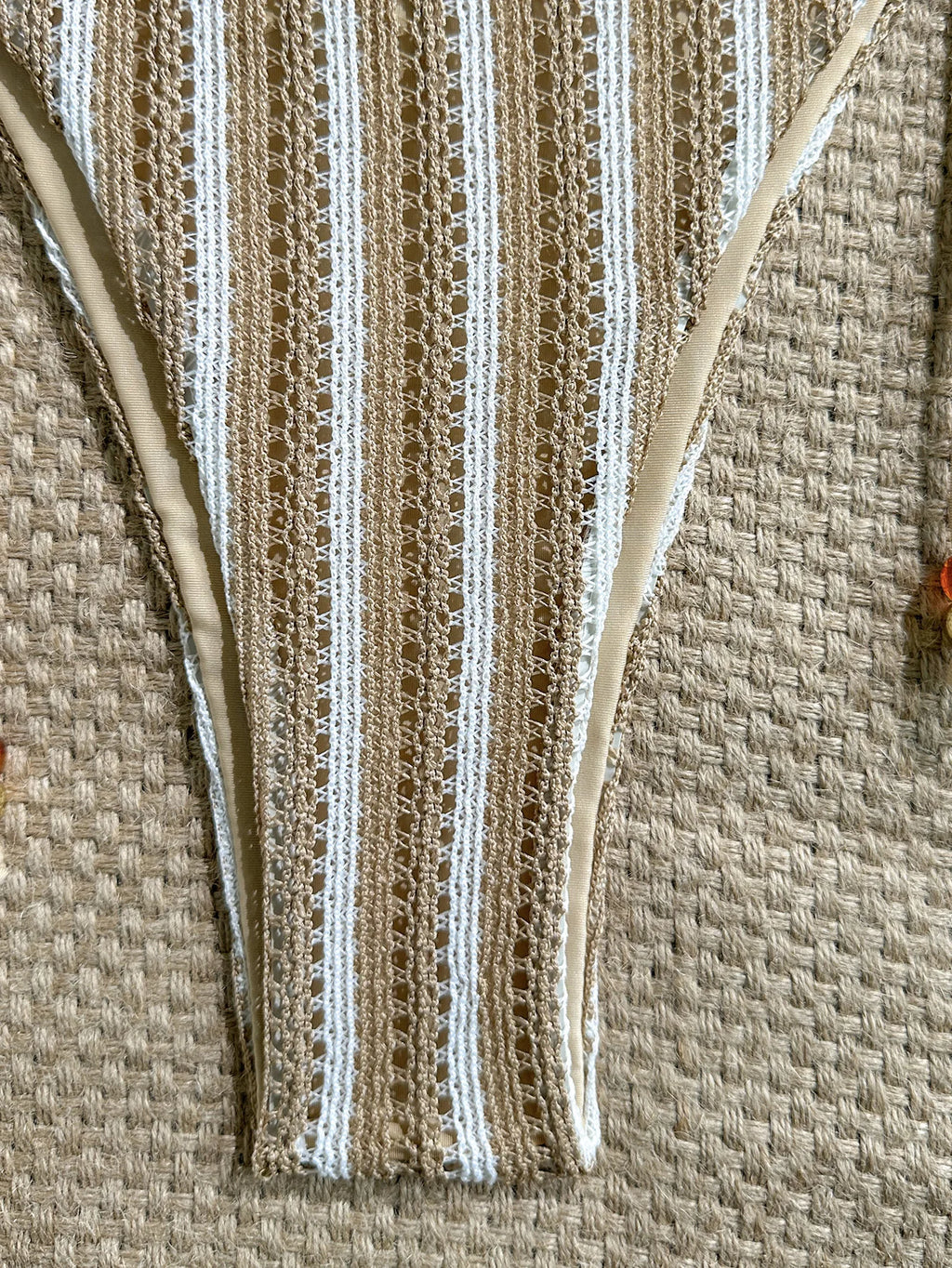 2026 Summer Women's Striped Knitted Solid Color Bikini Set Sexy Fashion Beach Vacation Bandage Swimsuit