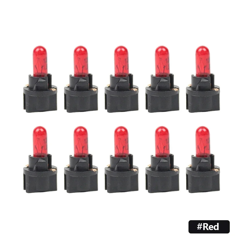 10Pcs T5 SMD LED Car Light Automobiles Light-emitting Diode Instrument Gauge Dashboard Light Bulbs Auto Interior Indicator Lamp