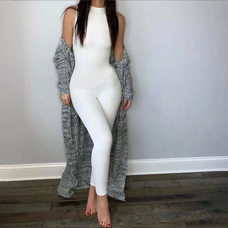 Pencil Jumpsuit for Women Full Seasons Casual Fitness Sporty Playsuit Sleeveless Slim Activewear All In One Jumpsuit Clothing