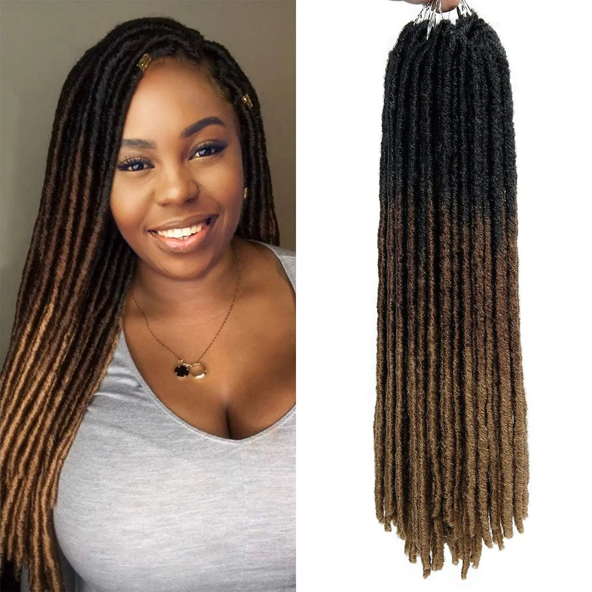 Dreadlocks Crochet Braids Soft Faux Locs Crochet Hair Synthetic Braiding Hair Dreadlocks Faux Locs Soul 18inch Goddess Locs