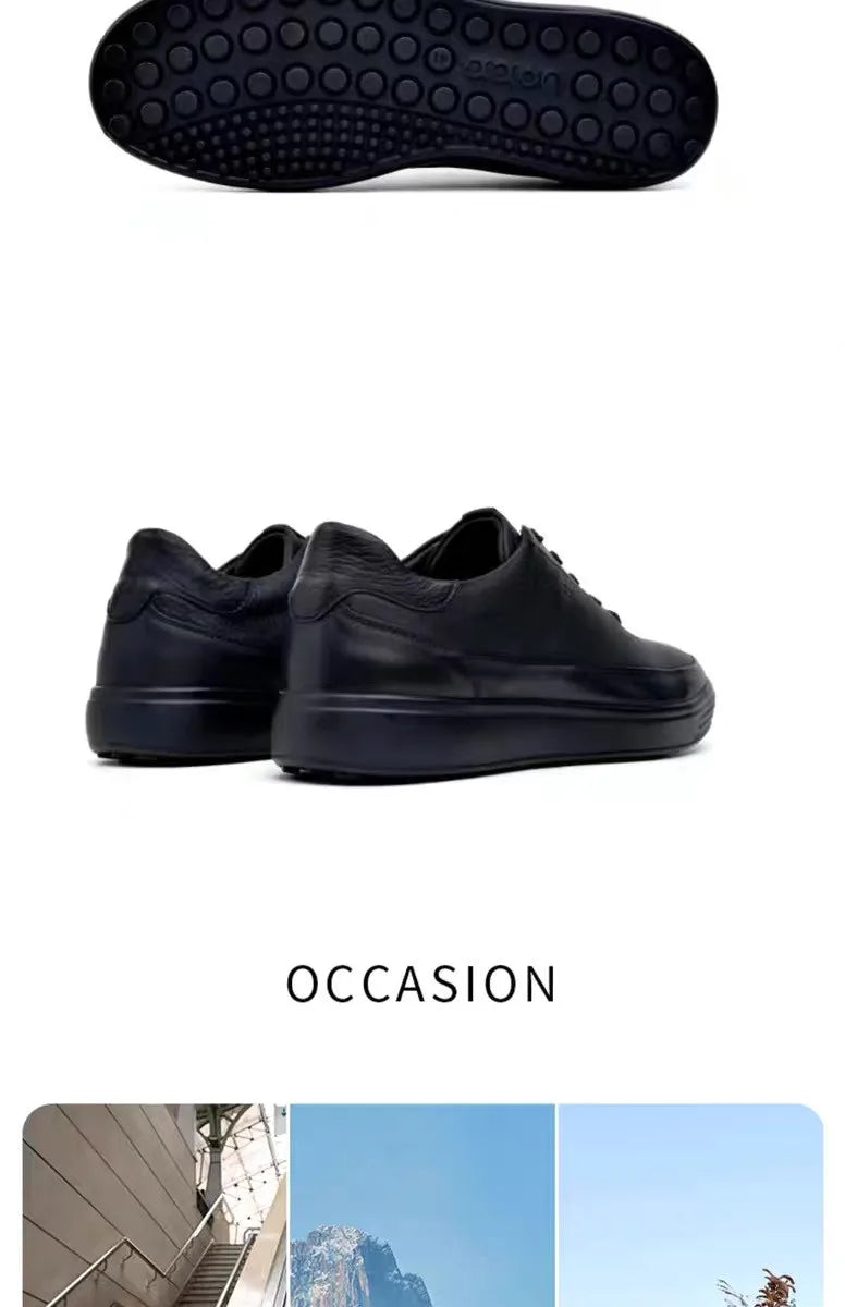 Fashion Men Shoes Genuine Leather Shoes Casual Lace-up Shoes Breathable Fashion Sneakers New