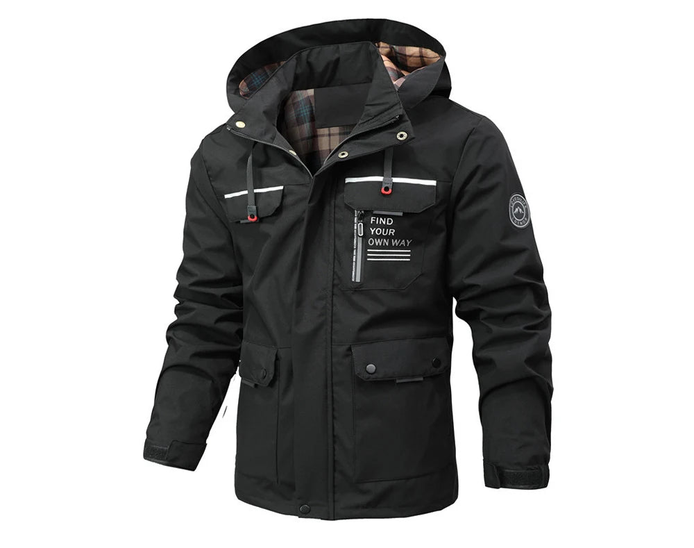 Autumn Men's Windbreaker Hooded Jacket Man Waterproof Outdoor Sports Soft Shell Coats Clothing Men Hiking Mountain Ski Jackets