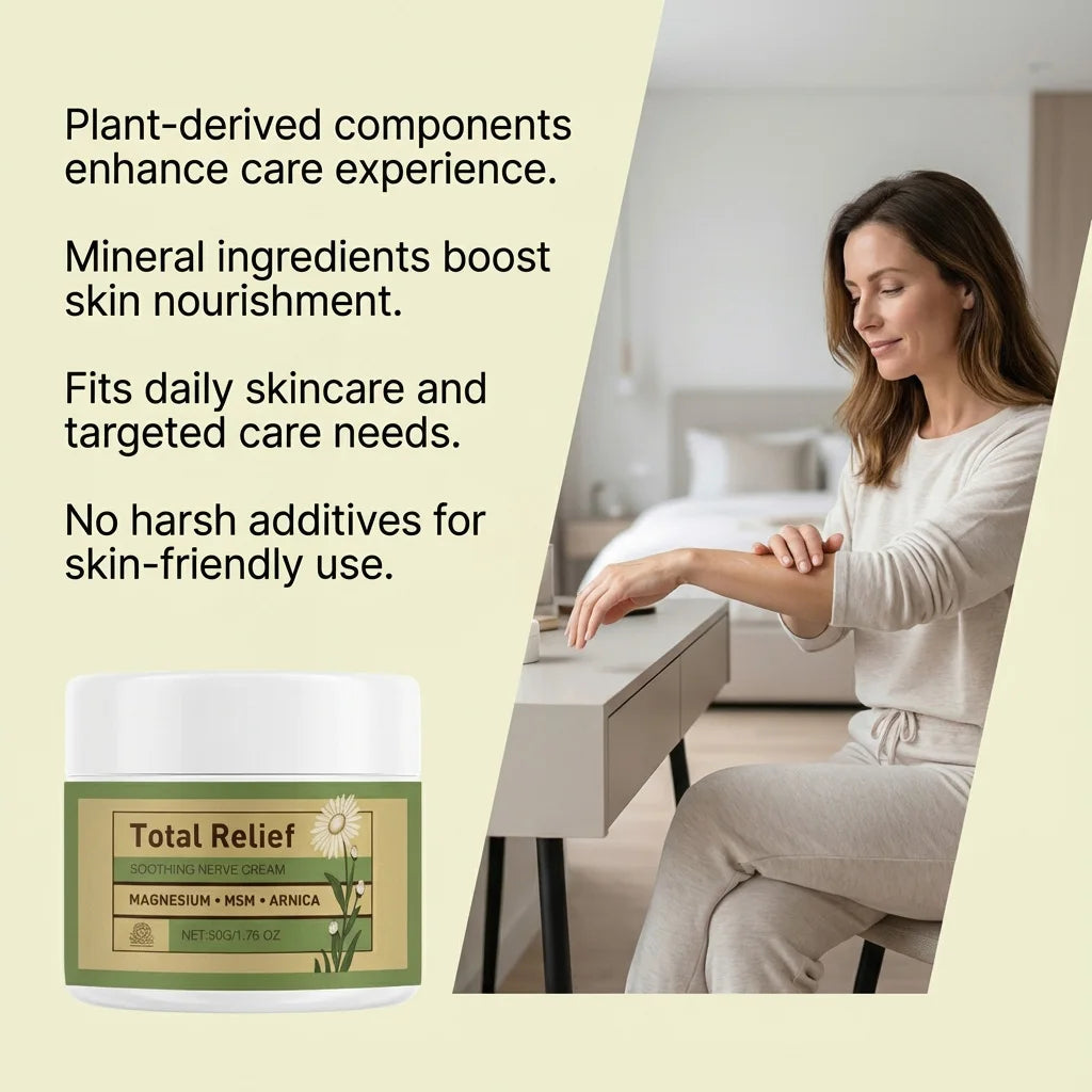 50G Nerve Cream Magnesium MSM&Arnica Formula for Muscle Tension Fatigue Deep Hydrating Body Cream for All Skin Type Non-Greasy