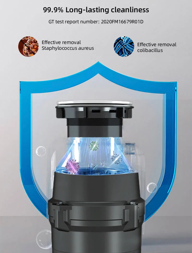 Electric Stainless Steel Blade Continuous Household Sink Food Waste Shredder 0.75H P 560W Mo tor Garbage Grinder 1200ml