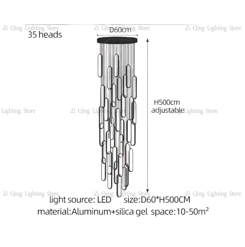 Modern LED Pendant Light Minimalist Chandelier Nordic Hanging for Living Room Restaurant Villa Loft Ceiling Staircase
