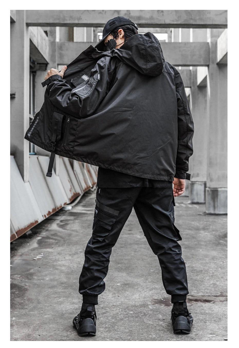 2022 Autumn Tactical Jackets Windbreaker Men Functional Techwear Mens Black Hip Hop Streetwear Waterproof Windproof Hooded Coats