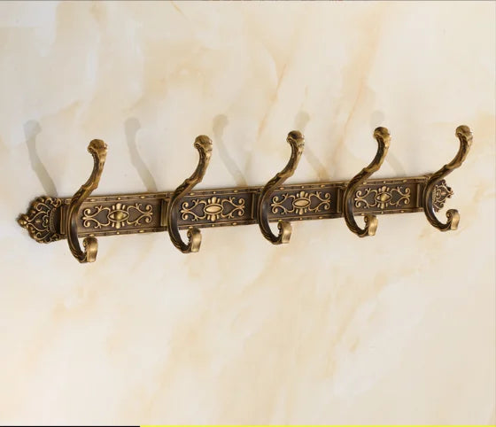 Antique Carved Towel Hanger Clothes Hat Hook Row Vintage Robe Hook Bathroom Robe Hook Bath Hardware Set Kitchen Hanger