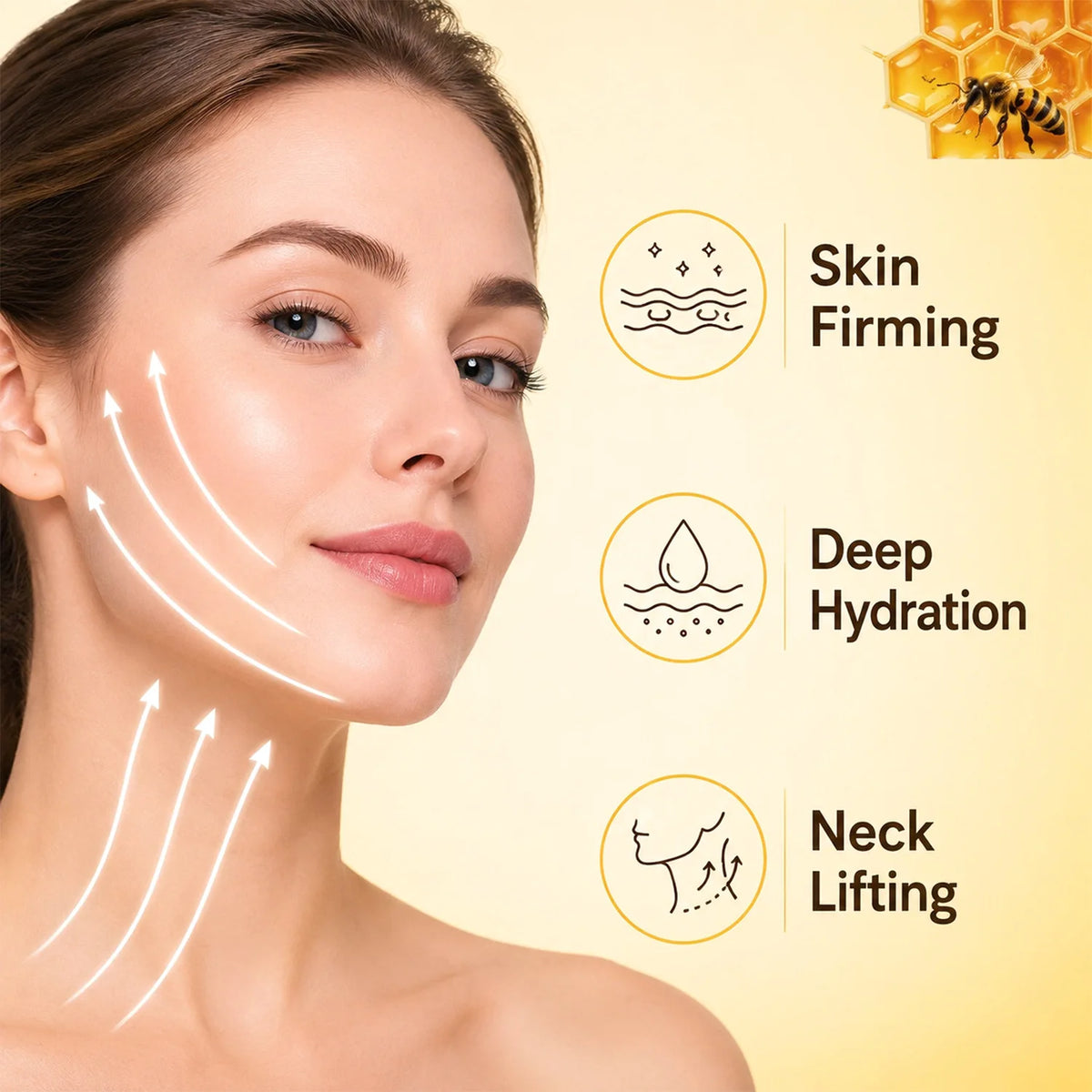 Bee Venom Face & Neck Cream with Hyaluronic Acid – Lifting, Smoothing & Hydrating Moisturizer for Visible Contour Improvement.