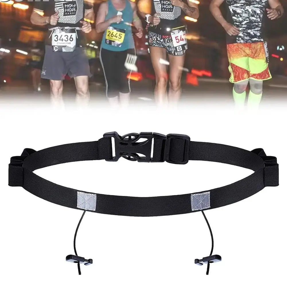 Ironman Triathlon Marathon Running Belt Bicycle Adjustable Outdoor Sports Elastic Belt, Lightweight and Simple Number Plate Belt