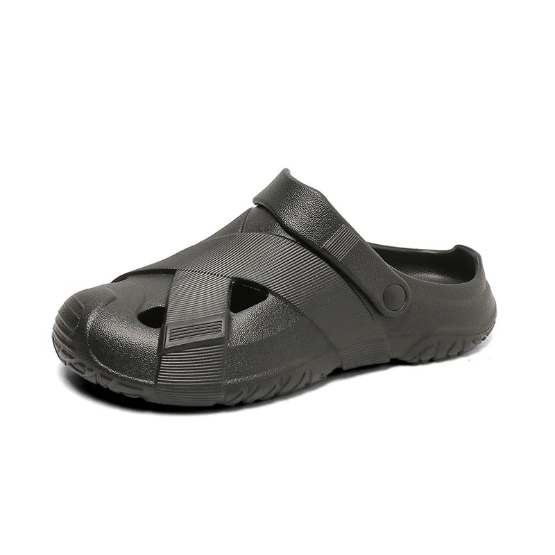 Men Closed Toe EVA Clogs Thick Sole Breathable Antibacterial Odor Resistant Non Slip Comfort Indoor Outdoor Unisex Men Slippers