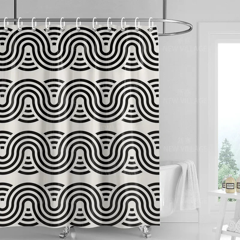 Home decoration shower curtains bathroom waterproof curtain fabric Living Room Modern Nordic Modern geometric pattern simple