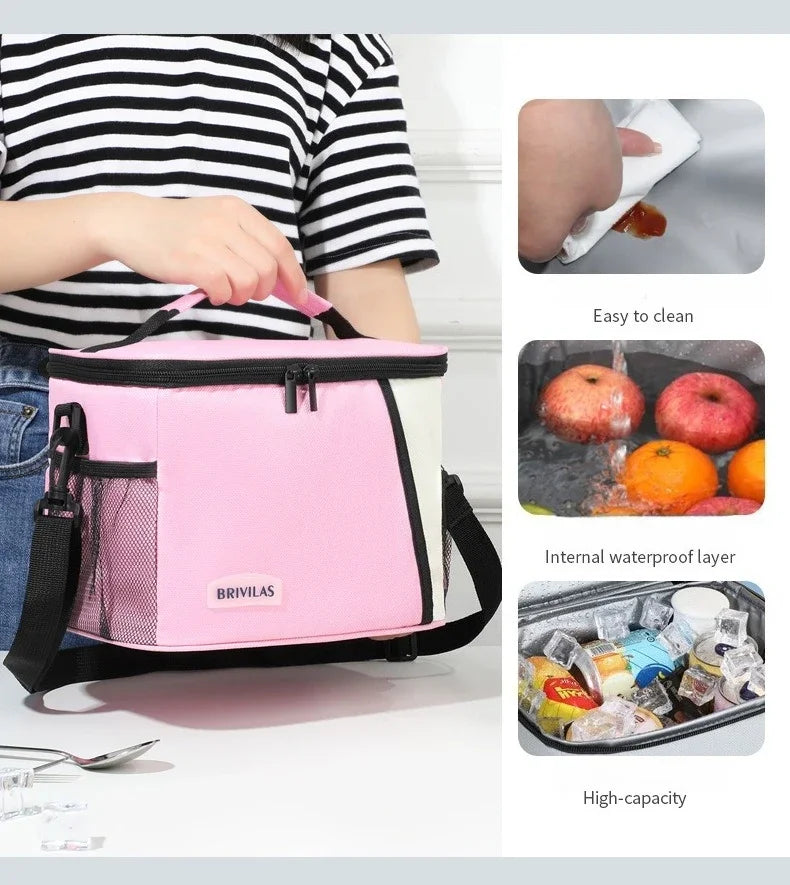Insulated Lunch Bag Large Reusable Lunch Bags with Adjustable Shoulder Strap for Women Men, Ideal for Work, School & Outdoor Use