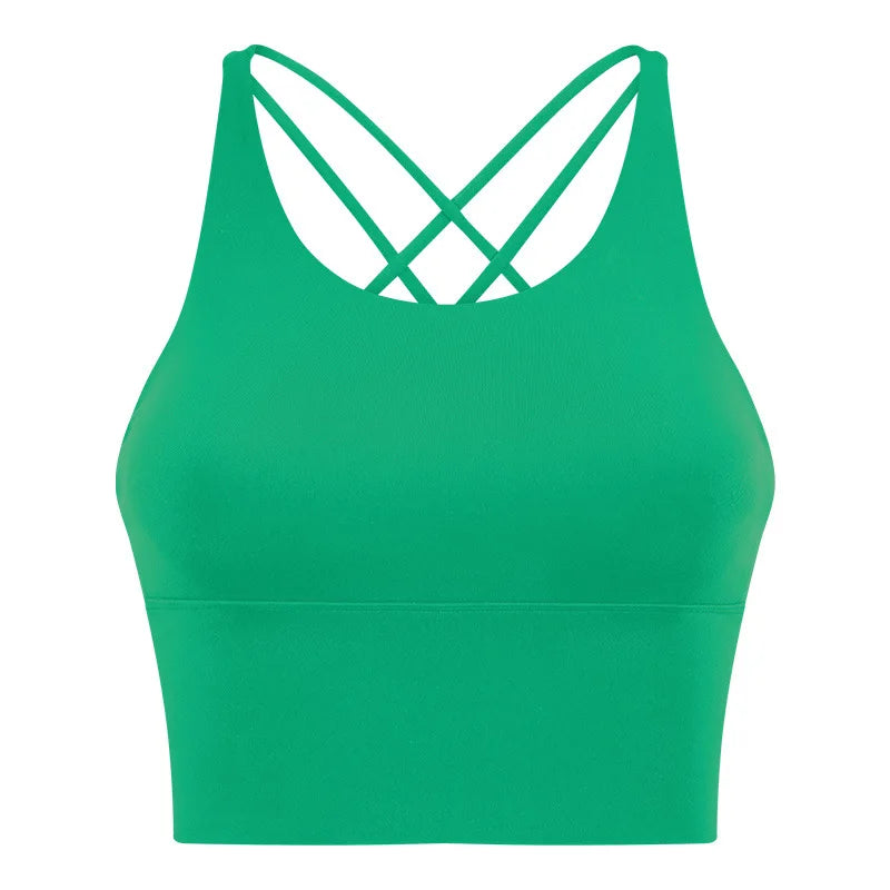 New Style Sports Bra: Shock-Absorbing, Sexy Open-Back, Thin-Strap Tank Top for Women's Yoga