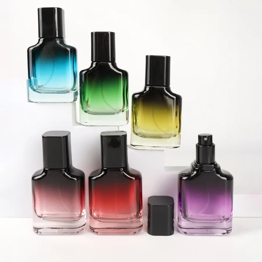 Perfume Bottles 20ml Spray Bottle Refillable Gradient Color Glass Cosmetic Packaging Travel Spray Bottle Portable Mist Atomizer