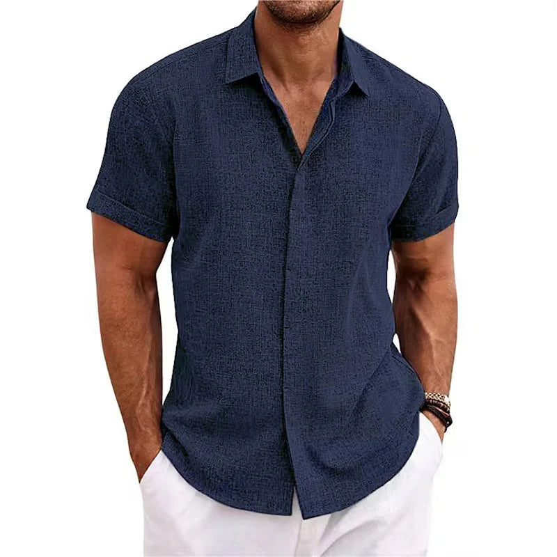 Men's Cotton Linen Short Sleeved Shirt Summer Casual Camisas Harajuku Blusas Mens Shirts Fashion Tops Men Clothing Streetwear